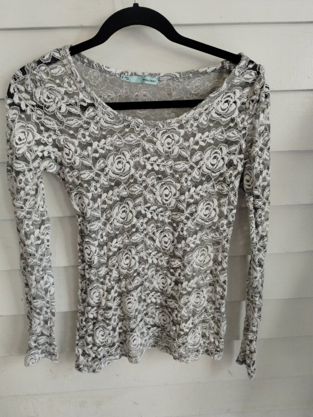 Maurice's Grey Lace Shirt